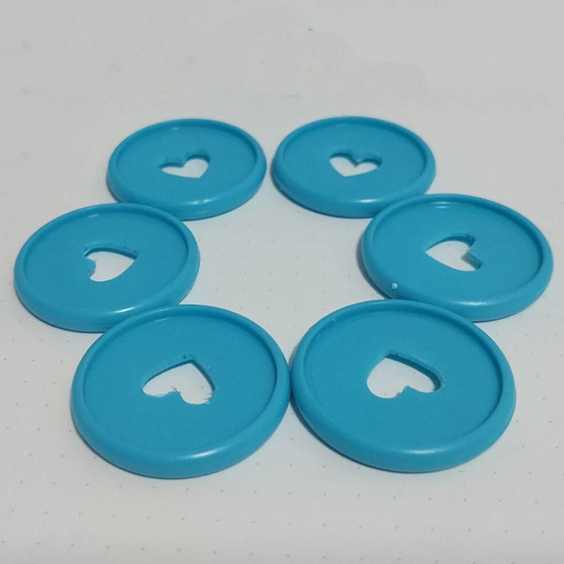 blue 35mm 50 шт. сердце блокнот Грибное отверстие кнопка блокнот пластиковый лист катушки 360 градусов складной диск Пряжка школьные офисные принадлежности - Цвет: blue 35mm