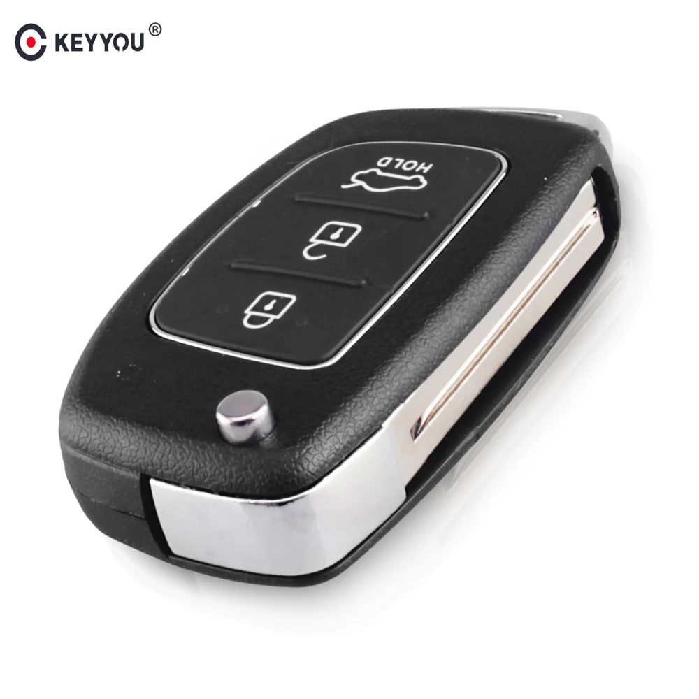 KEYYOU Автомобильный ключ для Mistra hyundai Solaris ix35 ix45 Серия 2 Verna Santa Fe 3 кнопки флип складной чехол брелока Дистанционного Управления