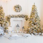 Виниловый фон для фотостудии, с изображением белой комнаты и камина