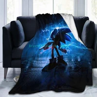 blankets queen size sonic hedgehog lightening 2020 micro fleece blanket warm throw ultra soft lightweight plush bed couch living