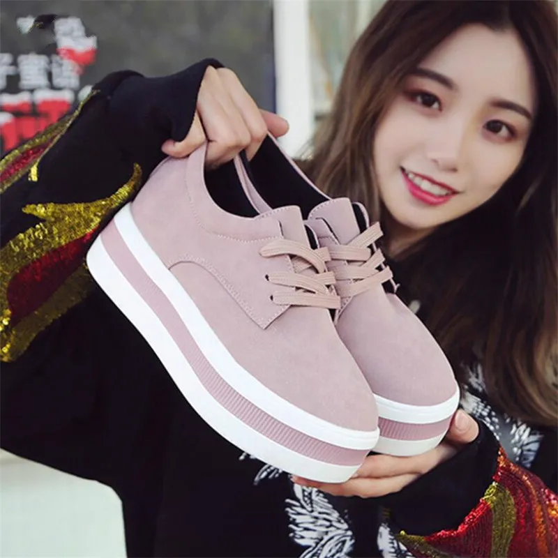 Женские кроссовки на толстой подошве повседневная обувь в Корейском стиле