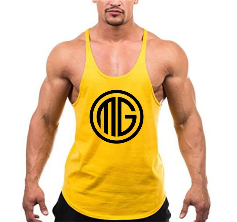 Брендовая Спортивная майка для фитнеса мужская тренажерного зала одежда