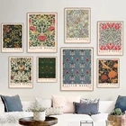 Винтаж Уильям Моррис Цветочные ботанические стены Искусство Холст Картина скандинавские плакаты и принты настенные картины для декора гостиной