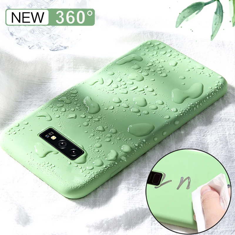 Роскошный жидкий силиконовый мягкий чехол для телефона Samsung Galaxy S10 Plus S10E S8 S9 Note 8 9 10