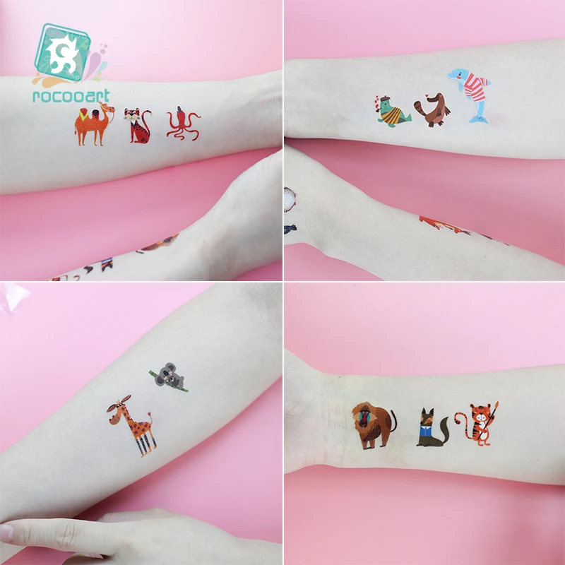 Hot sale Cute Small Animal Waterproof Temporary Tattoo Kids Dinosaur Cartoon Toy Stickers Children Boy Fake Flash Tatoo | Красота и