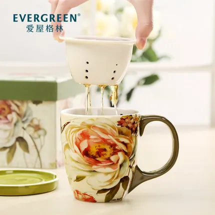 Керамический вкладыш маленькая чашка для чая кружка с крышкой американская