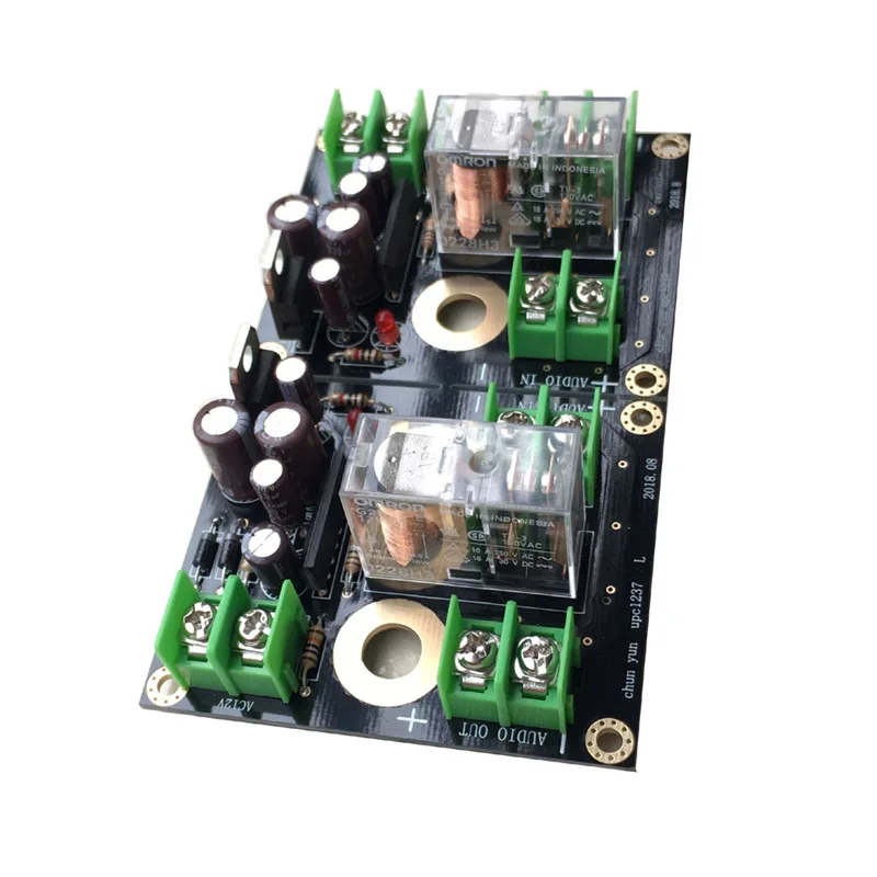 2шт HiFi усилитель защита динамика собранная плата UPC1237 LM7812 16A 1200 Вт AC12V 18V D3