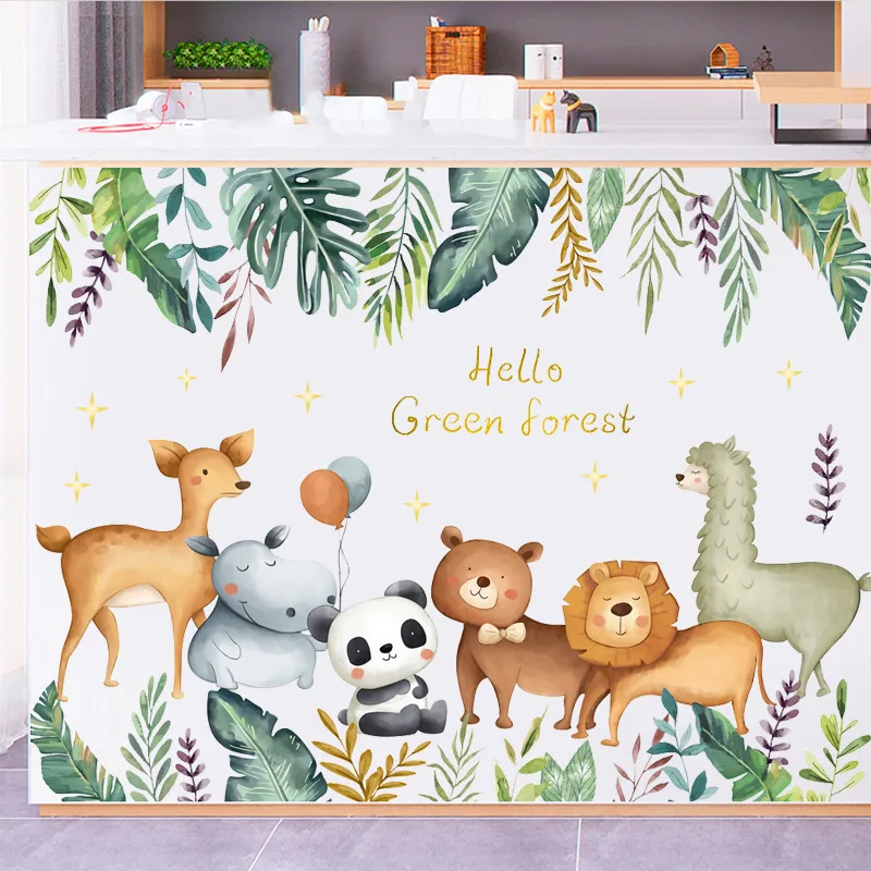 Zollor ПВХ джунгли животные вечерние НКИ сделай сам наклейка на стену украшение в