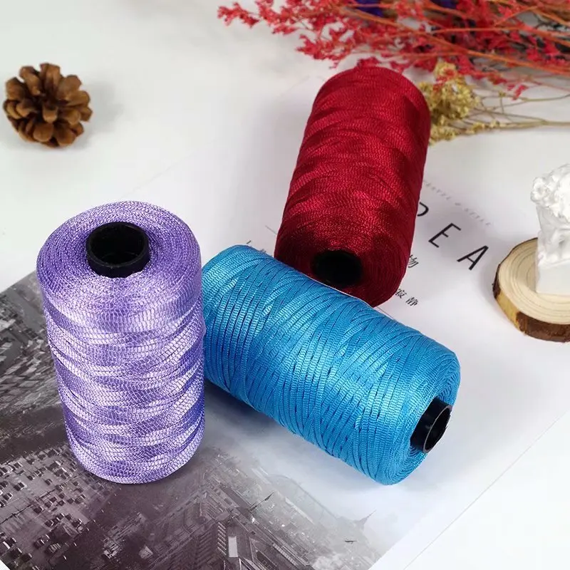 100 г/катушка 3 0 мм новая летняя пряжа для вязания крючком сатиновая тесьма