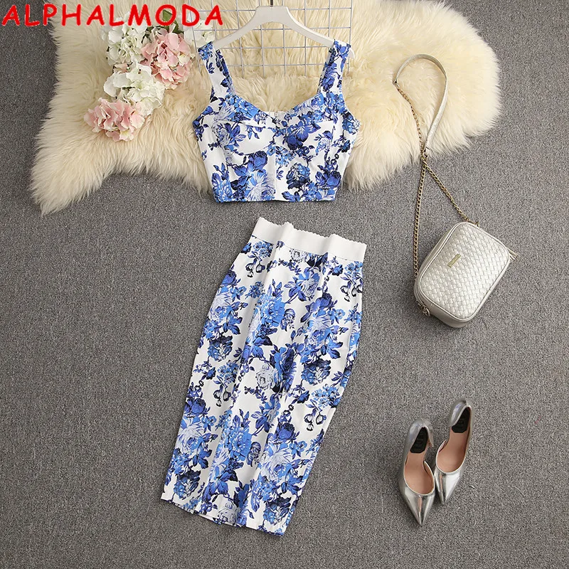 Skirt Women 2pcs Fashion Suit Slim Fit Chic Skirt Set