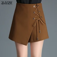 asymmetrical a line skorts spring and autumn women fake two pieces fashion all match shorts skirt 3colors