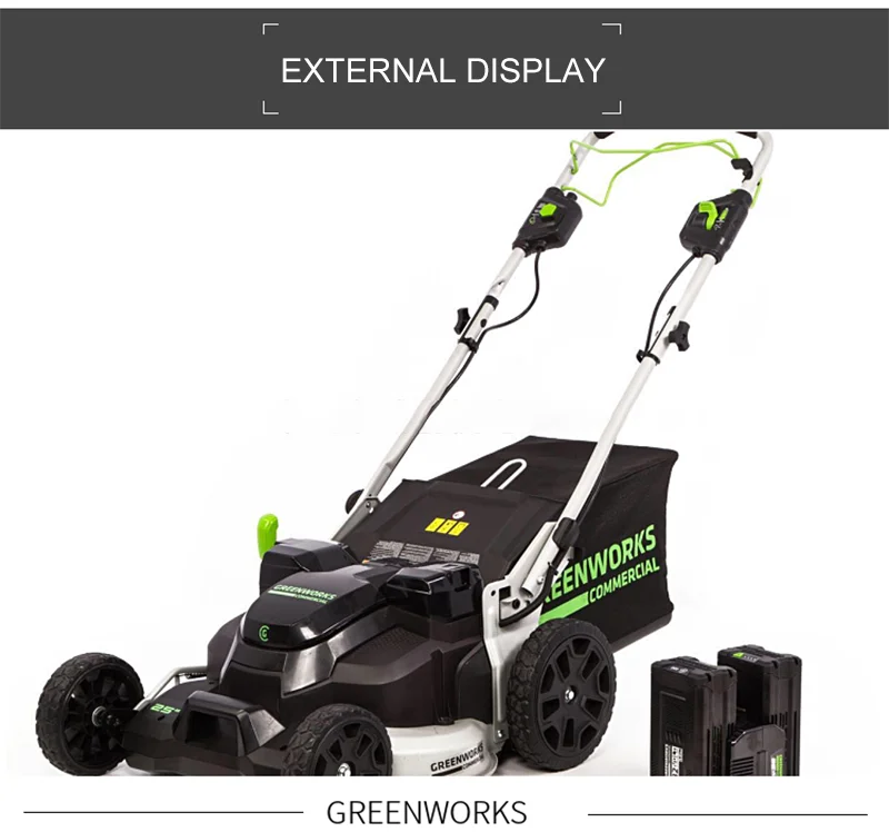 Садовая газонокосилка Greenworks с литиевой батареей, Электрический нажимной Травосборник 82 в 1000 В, профессиональные садовые инструменты