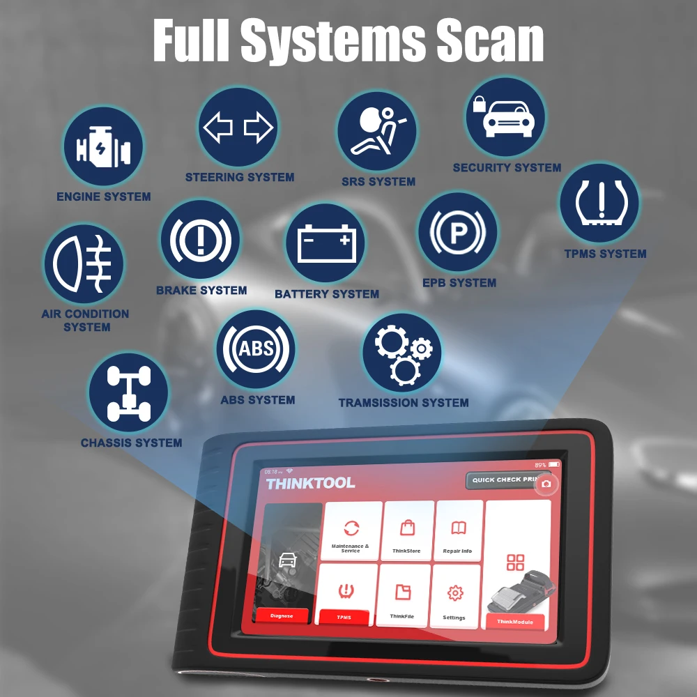 Запуск THINKTOOL полный Системы Professionnel OBD2 Автомобильный сканер ЭБУ кодирования EPB ABS