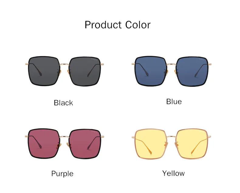 PARZIN New Sunglasses Women Big Metal Frame Sun Glasses For Women Fashion Colorful Ladies Shades Eyewear 8280