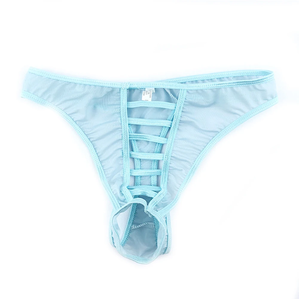 

High-Quality Man Erotic Lingerie Underwear Sexy Fishnet Hollow Out Open Crotch Briefs Thong T-Back Sissy Panties G-String