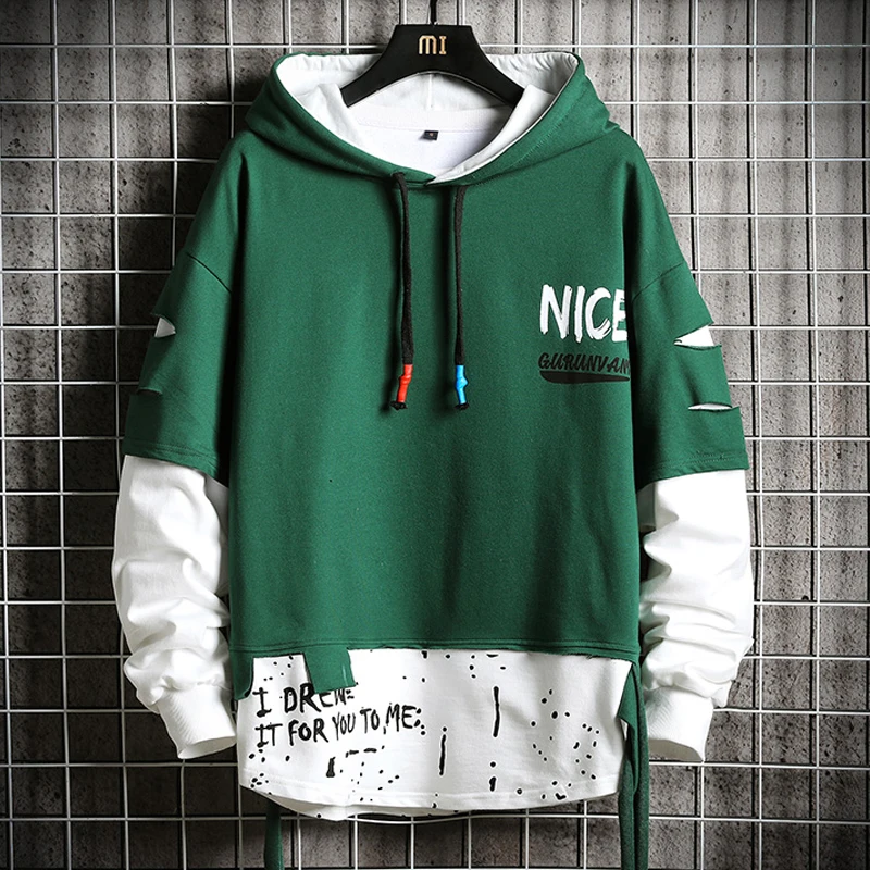 Мужская толстовка с капюшоном в стиле оверсайз|Мужские толстовки и свитшоты| |