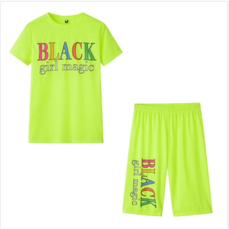 

2 Piece Sets Womens Outfits Fashion Ladies Top and Shorts Two Piece Set Letter Print Casual Outfits Women Summer Clothes Femme