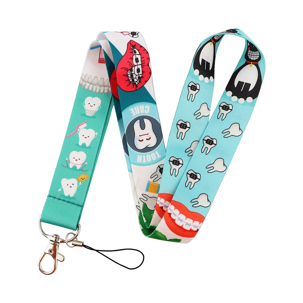 

YL275 Medical Tooth Dentist Doctor Nurse Neck Straps lanyard Cute Keychain ID Card Pass Key Ring Badge Holder Jewelry Gifts