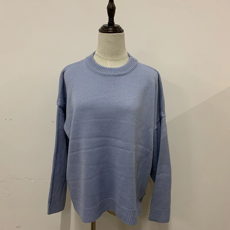 DISWEET 2019 Harajuku Solid Color Sweaters Vintage Loose Knitted Tops Womens Fashion Oversized Pullovers 2 Colors Clothing | Женская