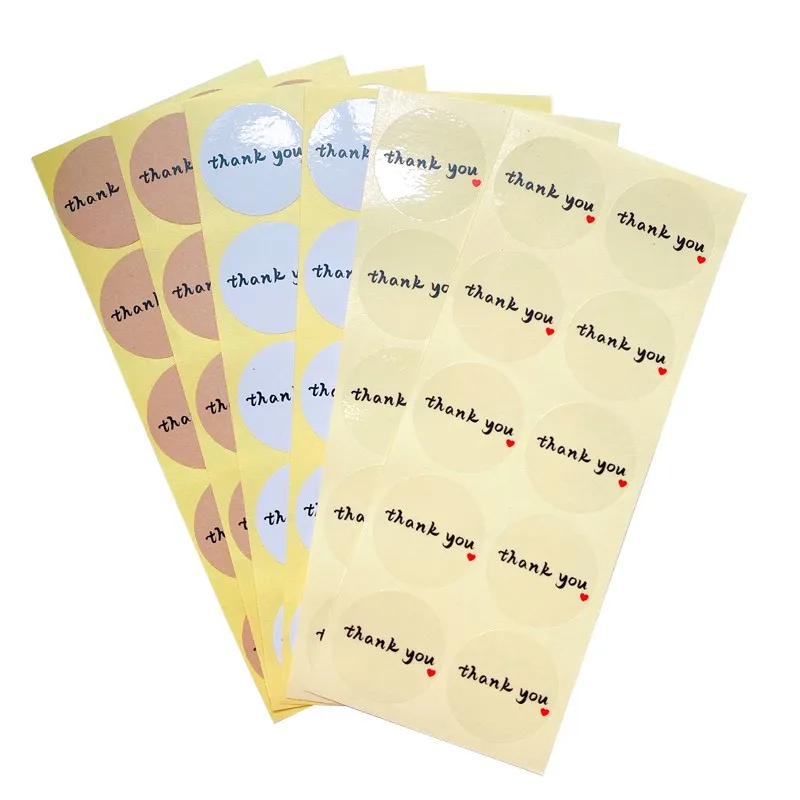 

100 шт. пустой спасибо круглый 35 мм Уплотнение Стикеры s клейкой сердце крафт-наклейка для выпечки Стикеры подарок