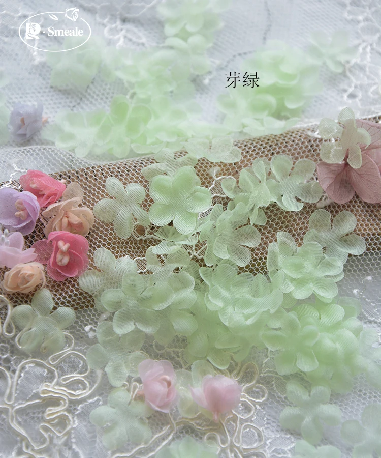 1.5CM Color Organza Petals Baby Clothes Headwear Material Handmade 3D Flowers RS3797 | Дом и сад