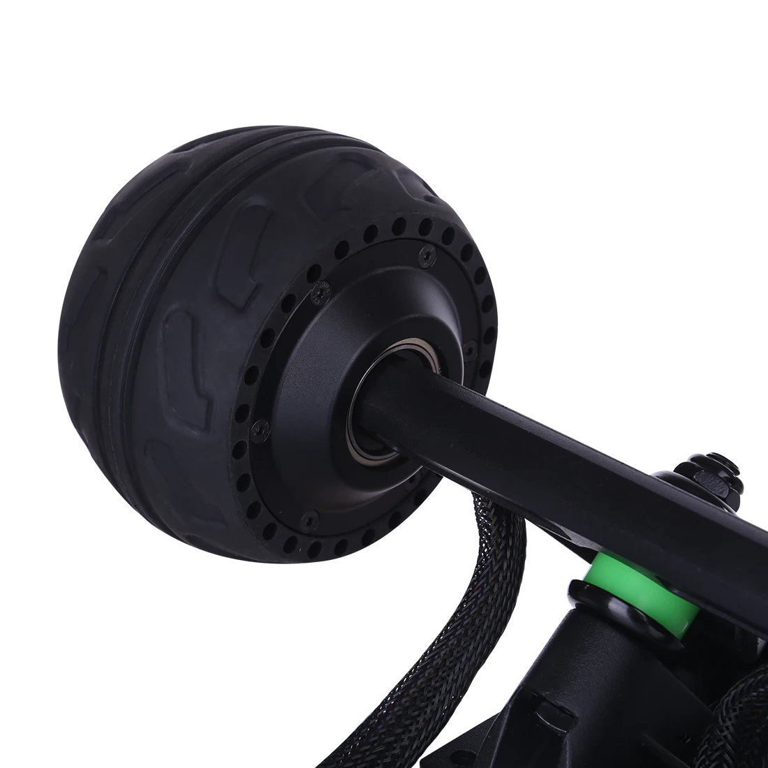 

105 X 65mm 105LMH 500W Hub Motor With Non-Replaceable All Terrain Rubber Wheels - Black