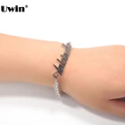 Uwin пользовательский именной браслет с удлинительной цепочкой художественные шрифты ЗолотойСеребряный цвет Iced Out CZ теннисные цепи браслеты Хип-хоп ювелирные изделия