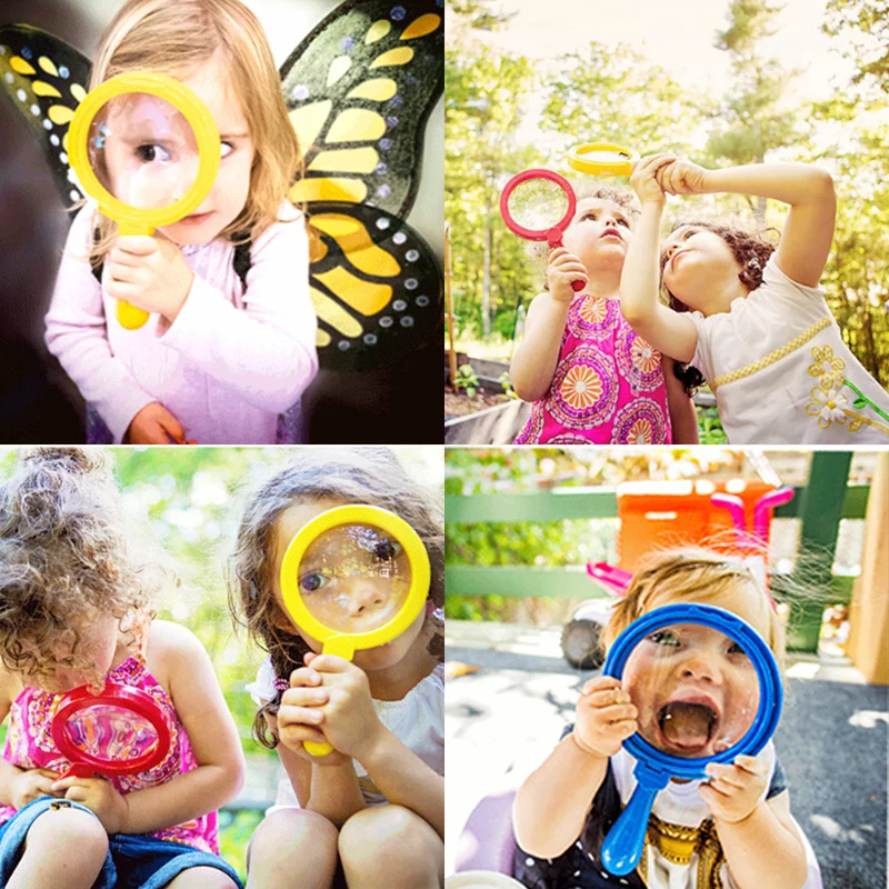 

5 Colors Plastic Mini Magnifying Glass Children's Toys Child Holding Magnifying Glass Children's Toys