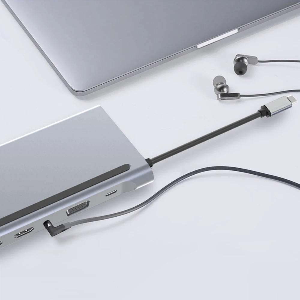 12 в 1 Тип C концентратор USB кабель-Переходник на HDMI VGA RJ45 3 Порты SD/устройство для