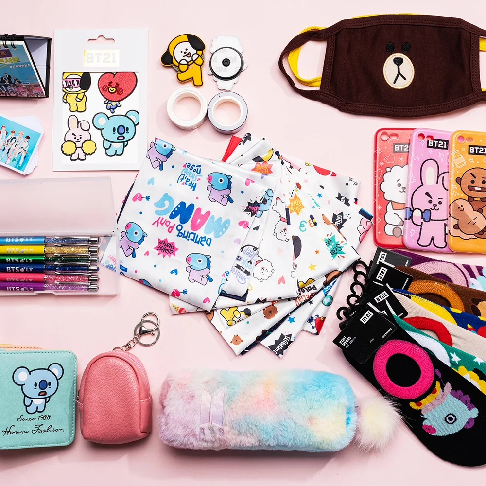 

Kpop Bangtan boys blind box Fashion Gift Bag Demolition BT21 stationery Surprise Box Photocard Lucky Bag Accessories Gift Box