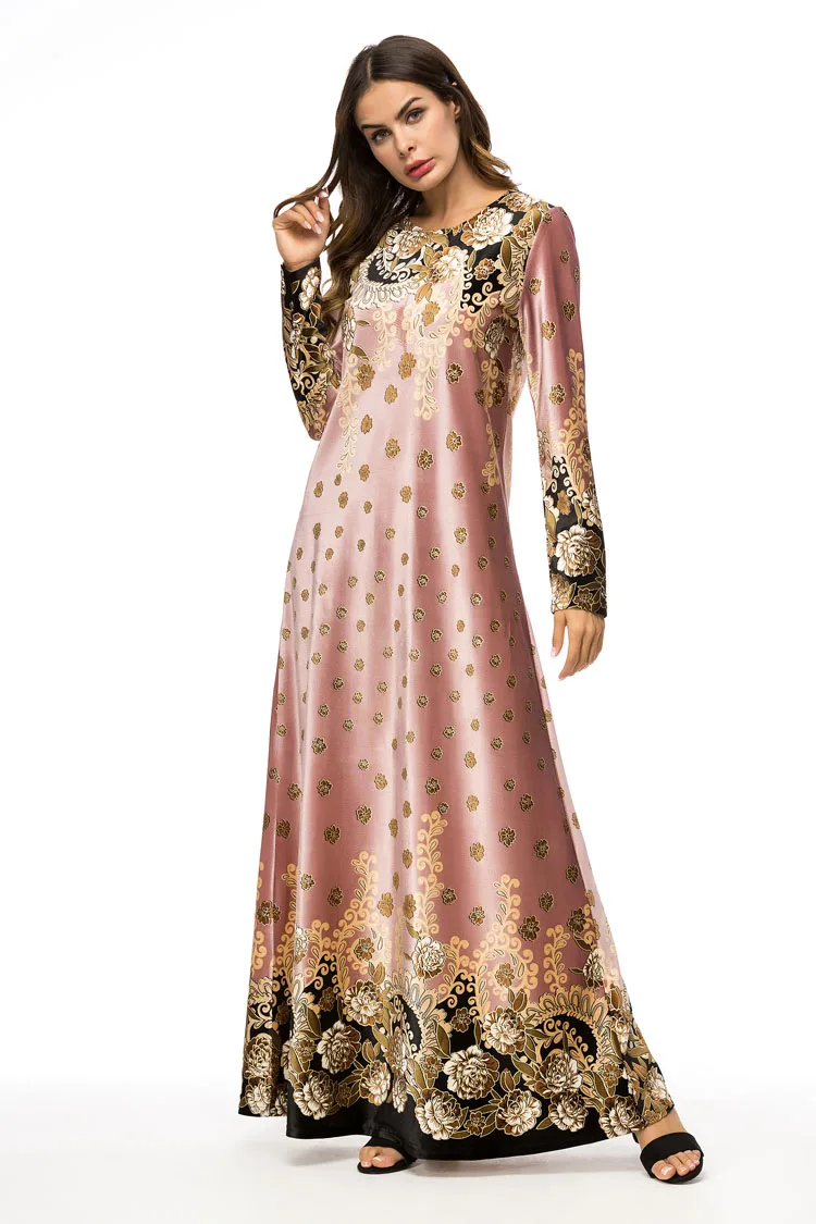 BNSQ Золотое бархатное платье горячей штамповки caftan Исламская одежда Турция