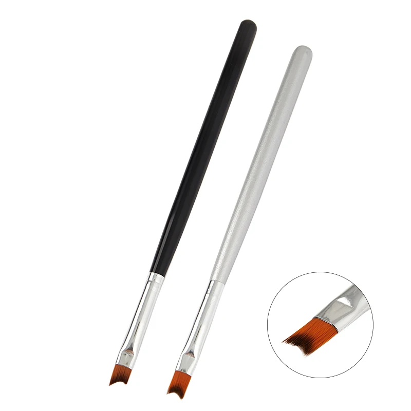 Кисть для ногтей с французским наконечником и ручкой в форме полумесяца