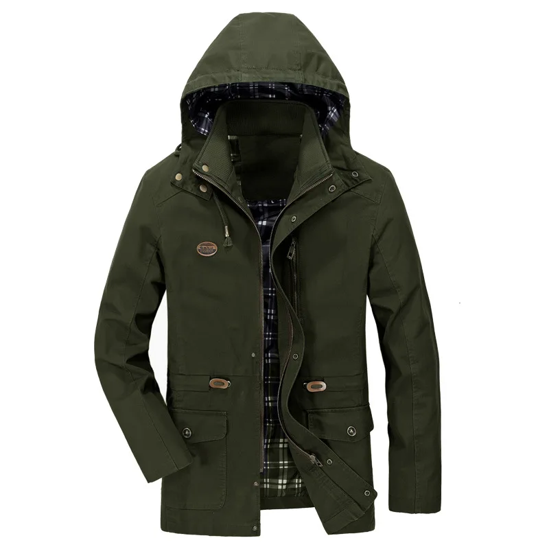 2019 Casual Cotton Jackets Men Hooded Military Cargo Tactical Combat Business Male Coat Clothing Khaki HX087 | Мужская одежда