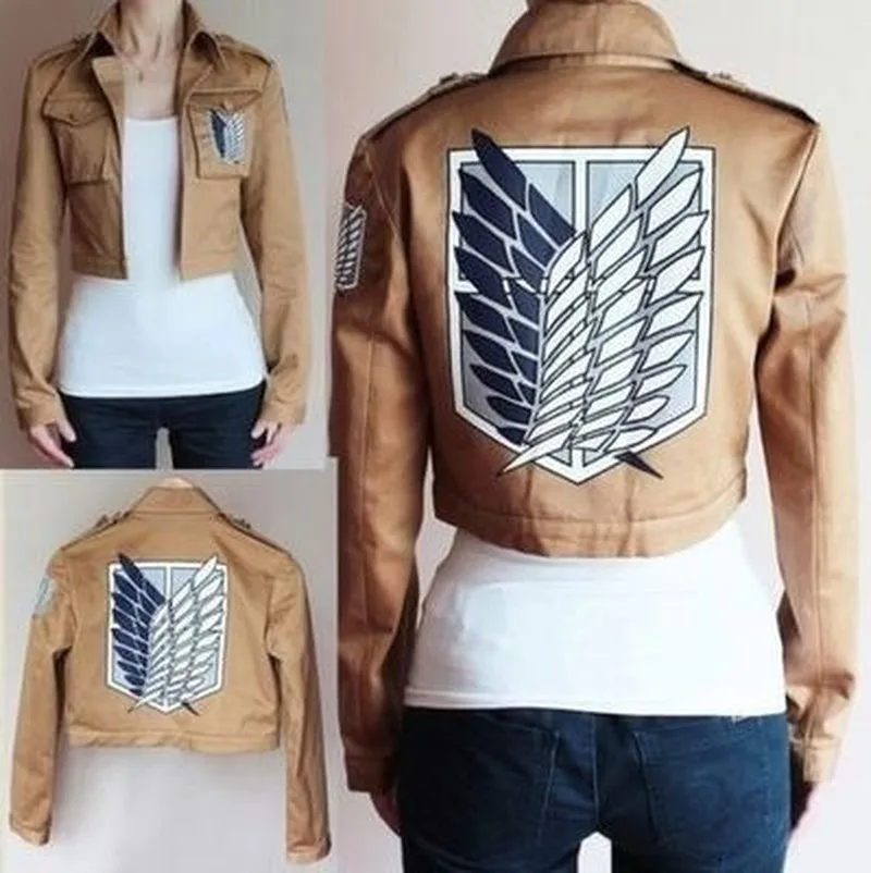 Attack On Titan Cosplay Costume Japanese Anime Shingeki No Kyojin Jacket Brown Coat Uniform for Women Men Adult | Тематическая