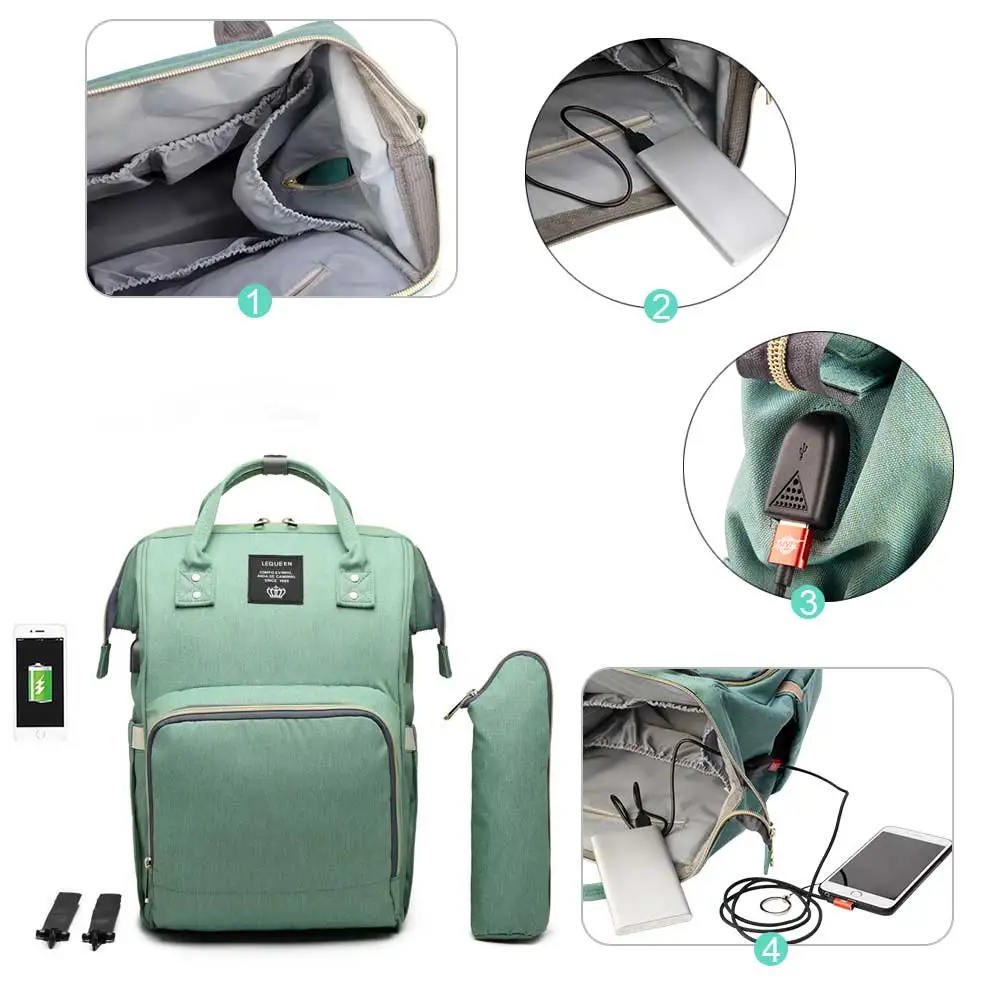 Snailhouse Baby Diaper Bag With USB Mummy Maternity Nappy Large Capacity Travel Backpack Nursing for Care | Мать и ребенок