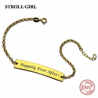 strollgirl new 100 925 sterling silver personalized engraved name custom bracelets for women birthdays fashion diy jewelry gift