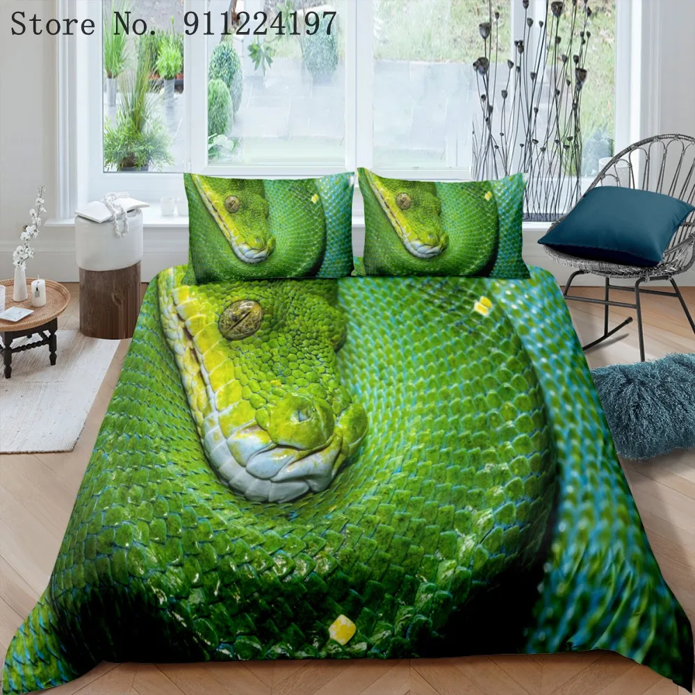 Snake Duvet Cover Set For Adult Bedding 3d Animal Pattern 2/3pcs Quilt Single Double Queen King Size Home Textiles | Дом и сад