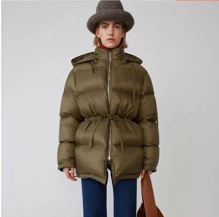 

115524 Fashion Casual Versatile Women Warm Medium Length Coat Branded Design 90% Duck Down Jacket Warm Windproof A3