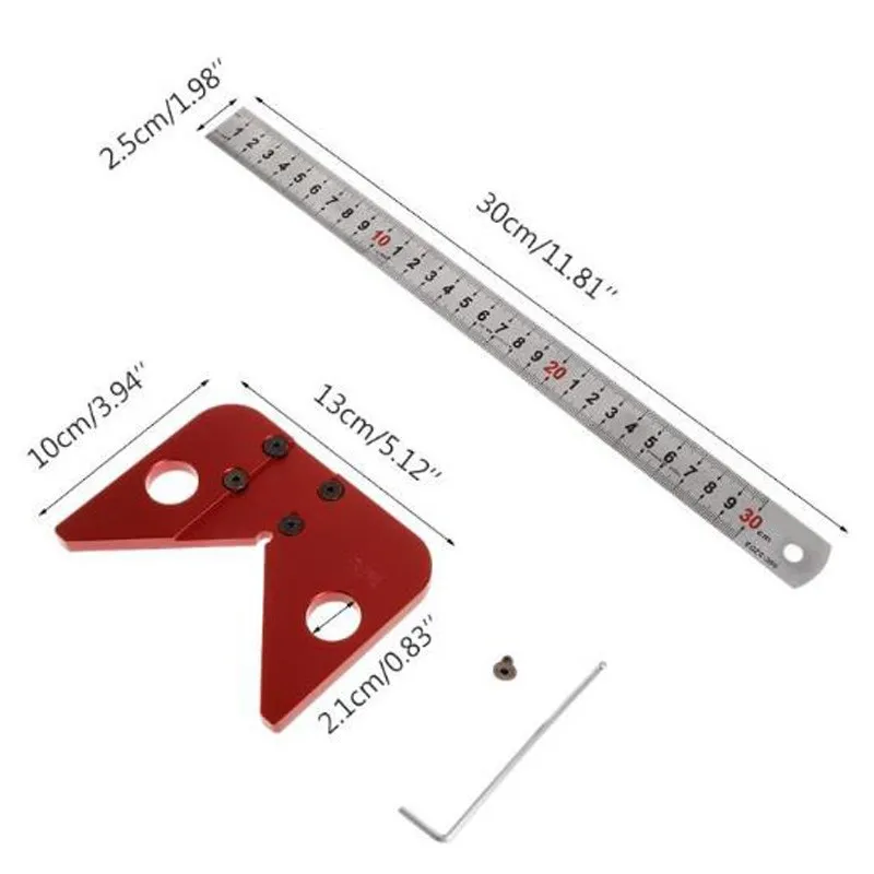 

45 Degrees Center Scribe Square Center Line Measuring Tool Center Finder Line Woodworking Center Ruler Measuring Tapes