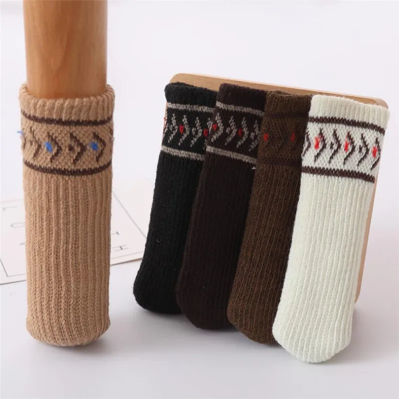 

4Pcs/lot Chair Leg Socks Cloth Floor Protection Knitting Wool Socks Anti-slip Table Socks Table Legs Furniture Feet Sleeve Cover