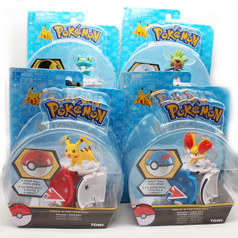 Игрушка TAKARA TOMY оригинальный Покемон мяч Пикачу Кукла флип Поп открытый тыкать