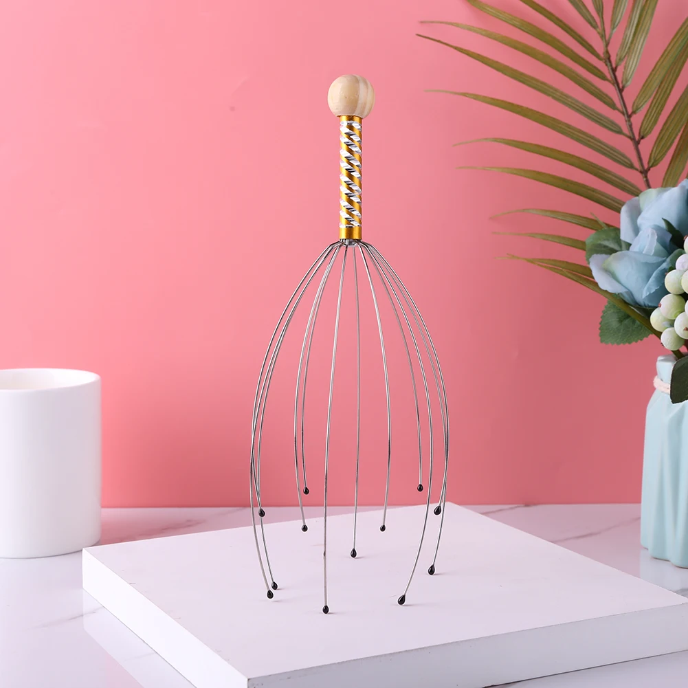 

Handheld Octopus Shaped Anti-Stress Head Massager Neck Relief Stress Relax Claw Scalp Massage Steel Tool Head Massage Instrument