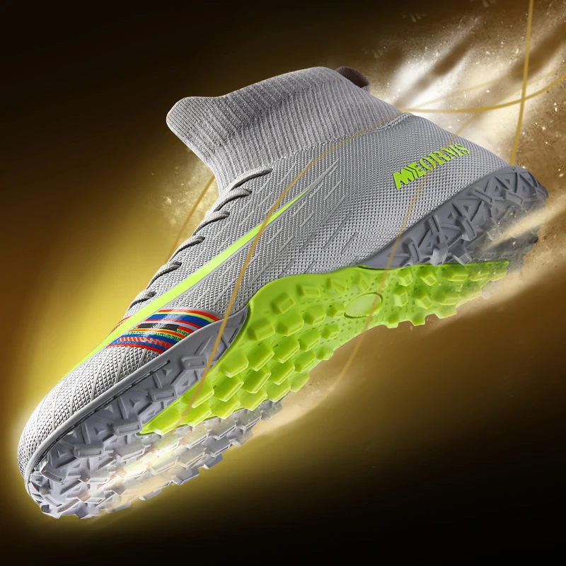 

Football shoes indoor men and women training sports shoes ultra light high ankle factory wholesale