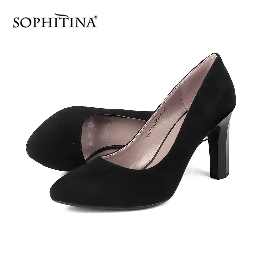 SOPHITINA/Классические однотонные туфли-лодочки замшевые туфли на высоком