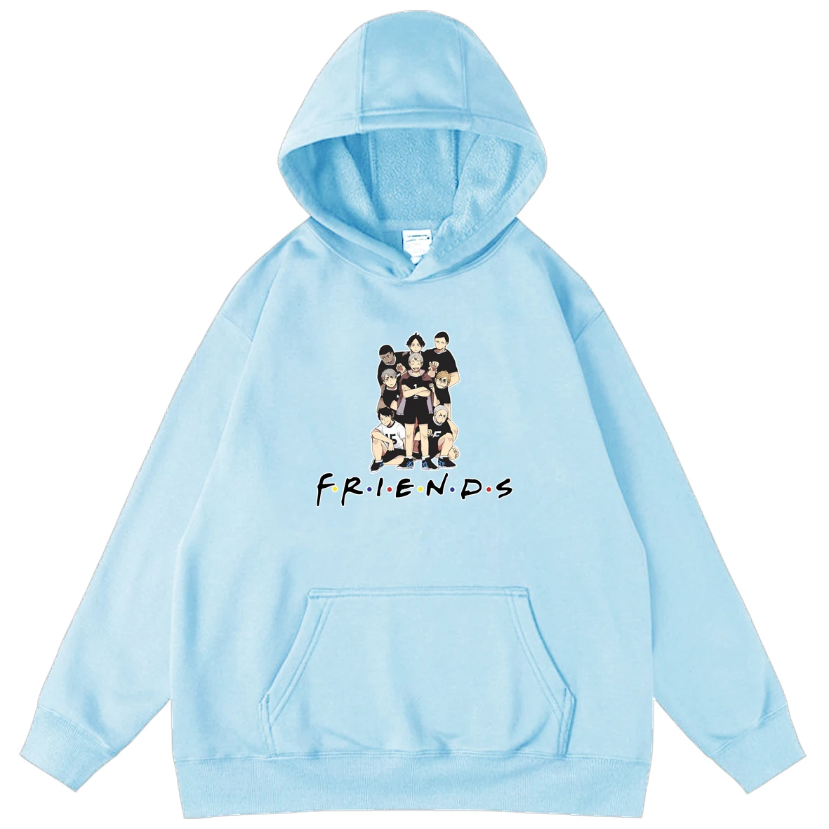 

Harajuku Anime Haikyuu!! Men's Hoodies Sweatshirts Unisex Tops Fleece Hoodie Pullover Hoody Multicolor Loose Hoodey Streetwear