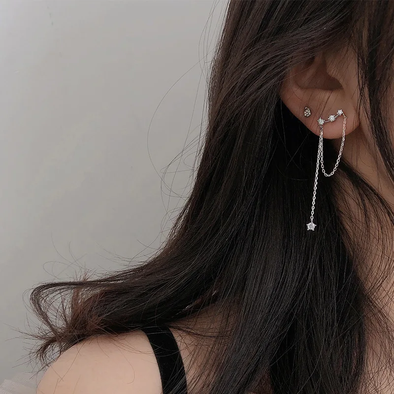 

Todorova Dazzling CZ Star Drop Earring Long Tassel Drop Dangle Earrings For Women Fashion Wedding Jewelry Brincos