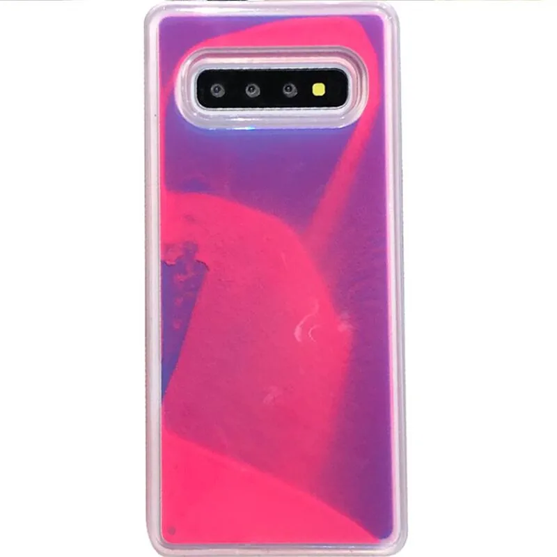 DlSCASE светящийся неоновый песок чехол для samsung Galaxy Note 10 8 9 S8 S9 S10 Plus светится в