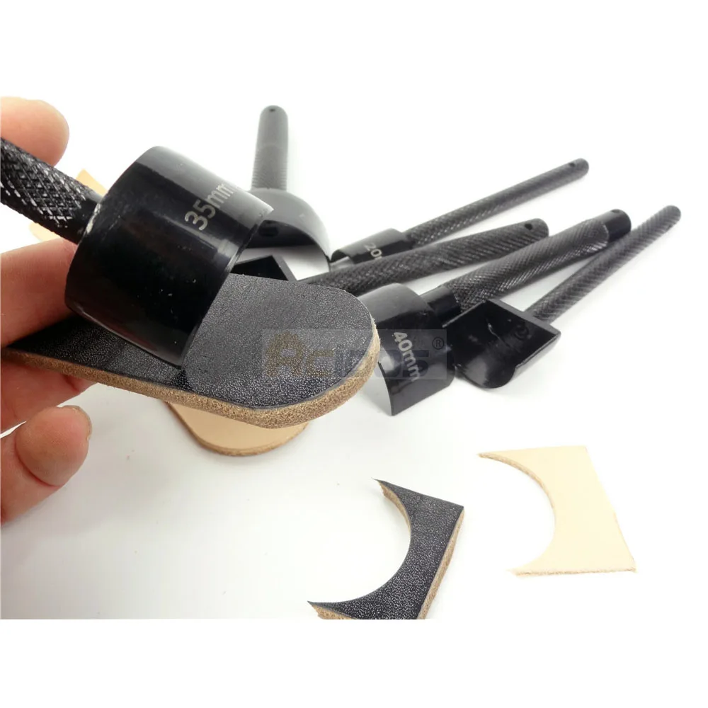 Рифленая ручка 1/2 дюйма C форма полукруга RCIDOS кожевенный концевик Размер