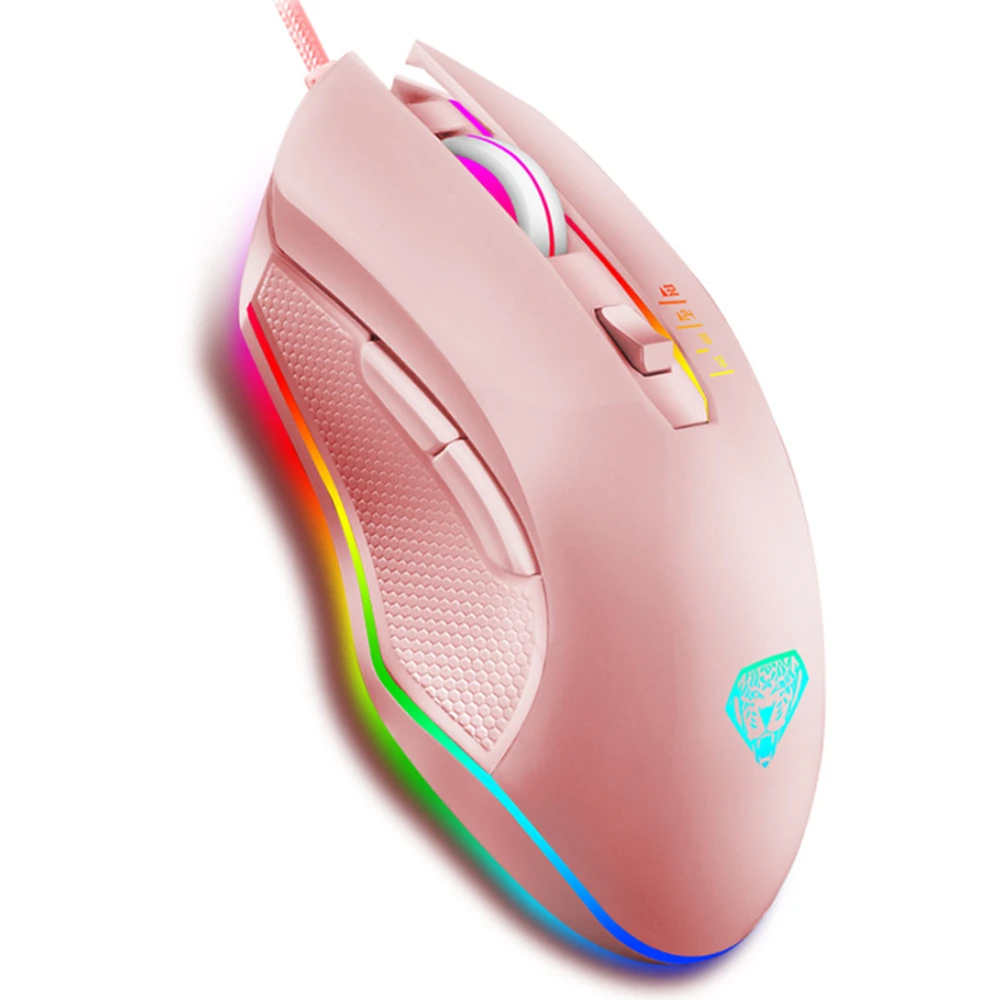 

Gaming Backlit Mouse 3200DPI Optical Gaming Mouse 4 Adjustable DPI Symmetrical Design Ergonomic Shape for Desktop Notebook
