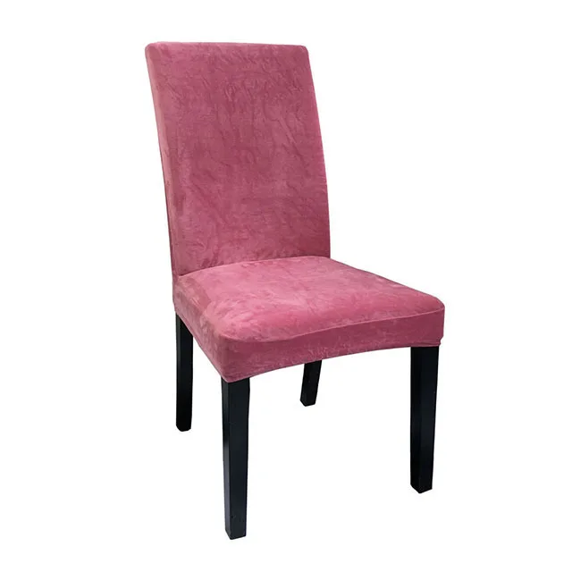 Pink Airldianer чехлы на стулья Бархатные эластичные Чехлы для столовой однотонные плюшевые чехлы на стулья из спандекса протектор для дома столовой - Цвет: Pink